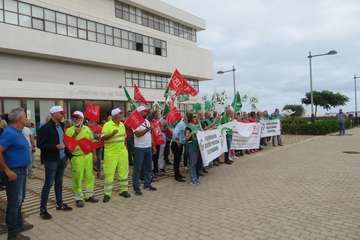 Protesta de los trabajadores del Ayuntamiento de Telde/TA.
